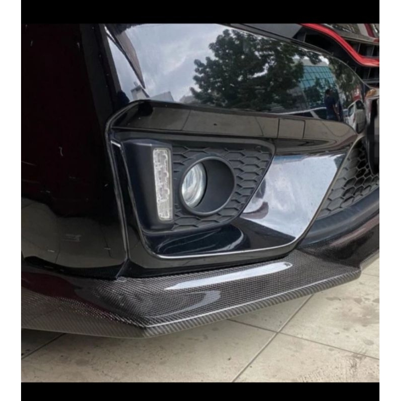 Frontlips honda jazz gk5 carbon fiber kevlar forged lips depan jazz gk5 carbon