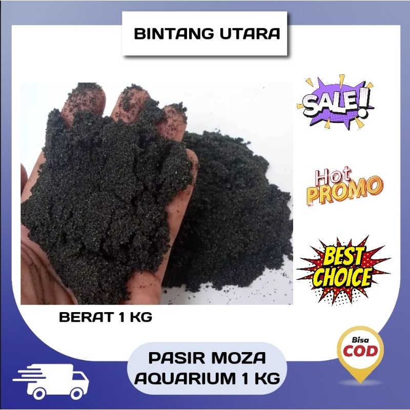 Pasir Moza hitam untuk aquarium aquascape 1 kg