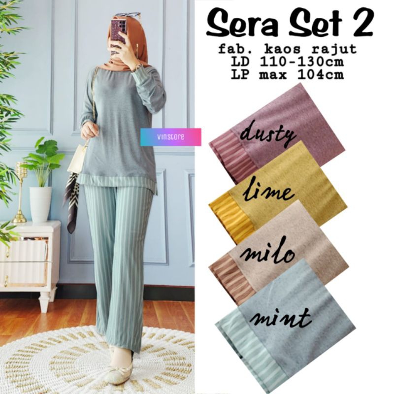 SERA SET 2 / TAMMA KAYAKA OLIVA SET by vinstore