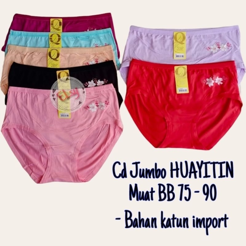 Celana Dalam Wanita CD JUMBO BB 75-90 KG bahan katun HUAYITING 5064-5081
