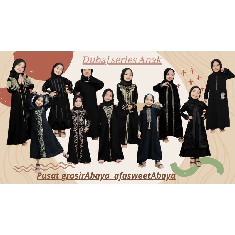 Abaya Saudi Turki Anak || Bordir anak Silver  EXCLUSIVE BY AFA SWEET