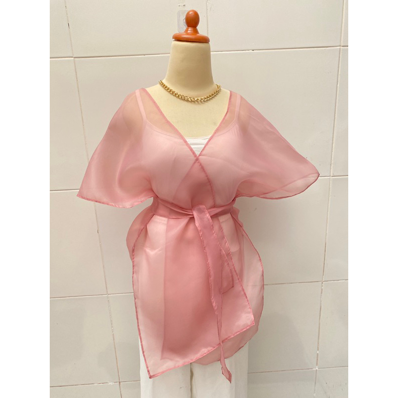 Baju Kondangan Organza Doff Dengan Belt Ld 130 terlaris