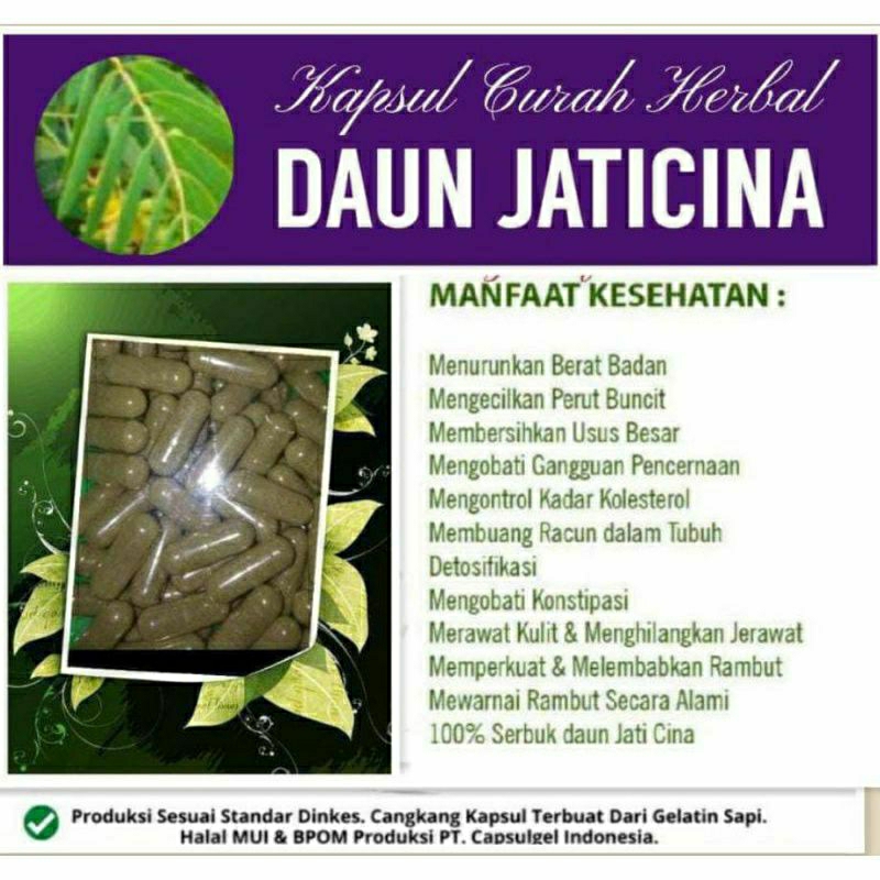 

DAUN JATICINA 100 KAPSUL OBAT HERBAL ALAMI (GRADE A5)