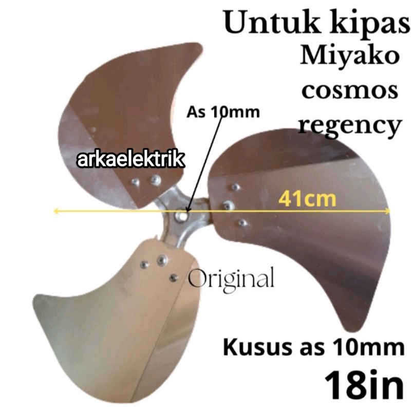 Baling baling besi kipas angin miyako original 16-18inch