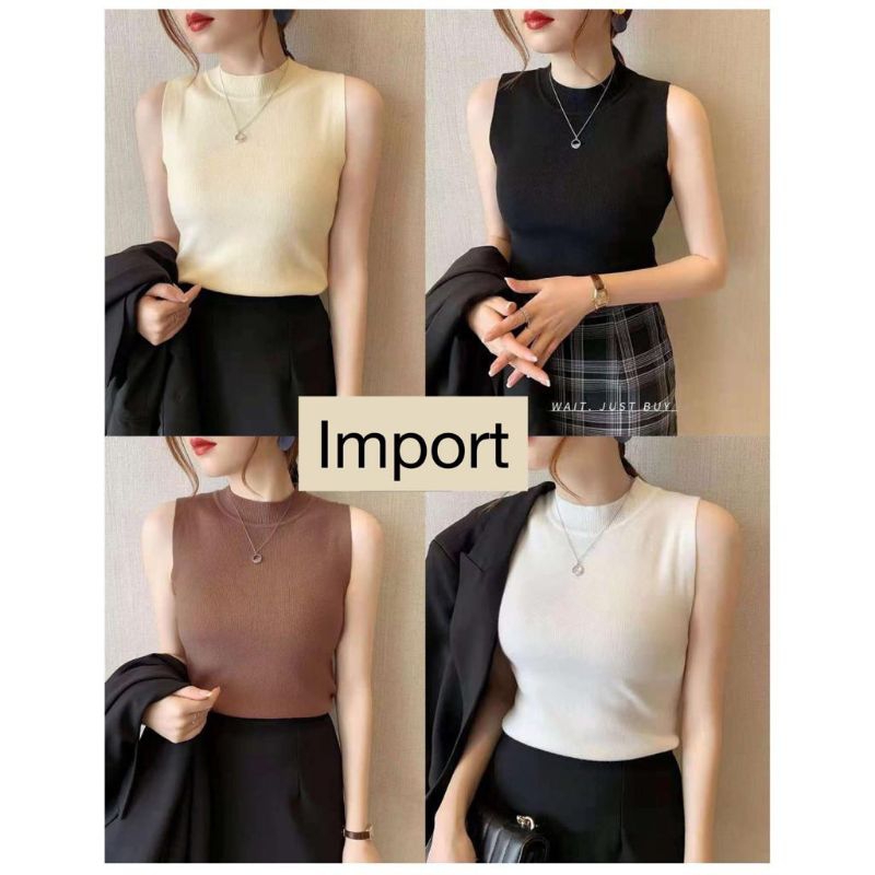 (Bisa cod)Atasan rajut import | dalaman rajut import | Tank top