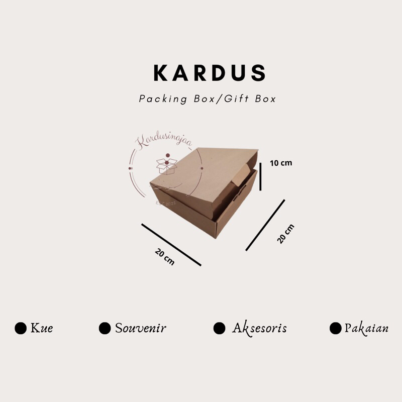 

KARDUS GIFT BOX PACKING KOTAK 20X20X10 DIE CUT EASY USAGE