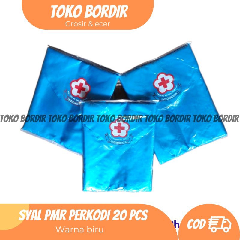 Syal PMR biru perkodi 20 pcs