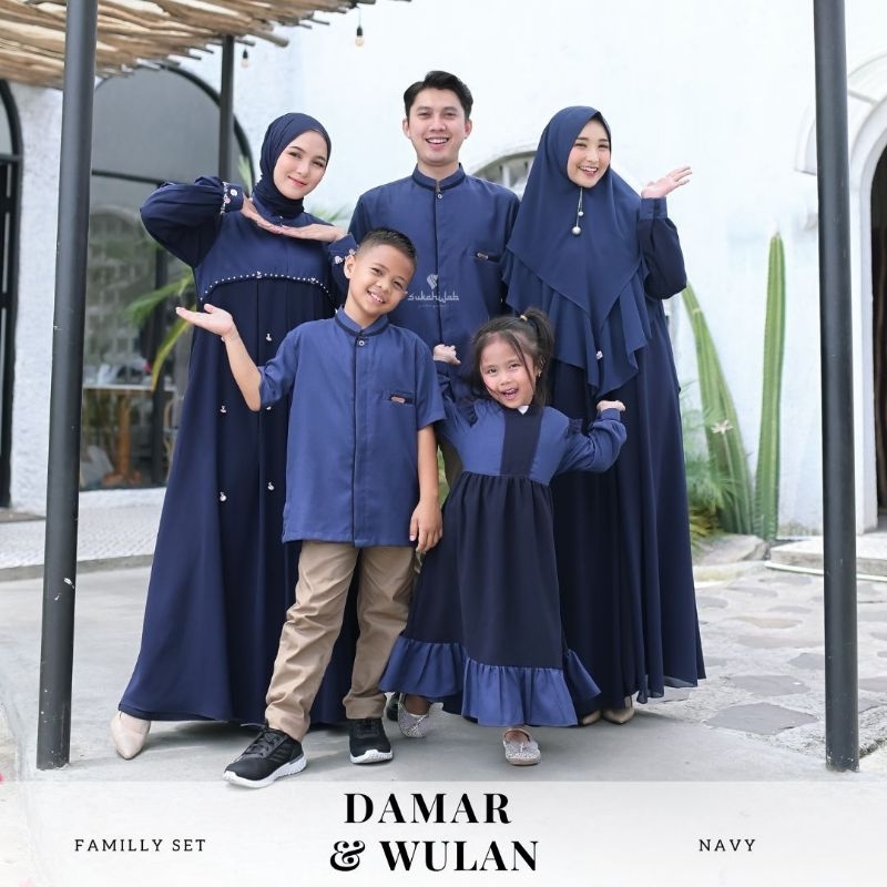 Sarimbit 2023 DAMAR WULAN Sukahijab Family Set Seragam Lebaran Eid Series Couple Keluarga