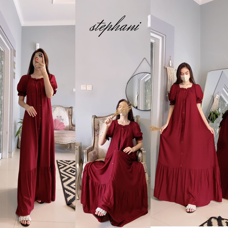 Daster Arab Fairuz STEPHANI Long Dress Rayon Super Cantik