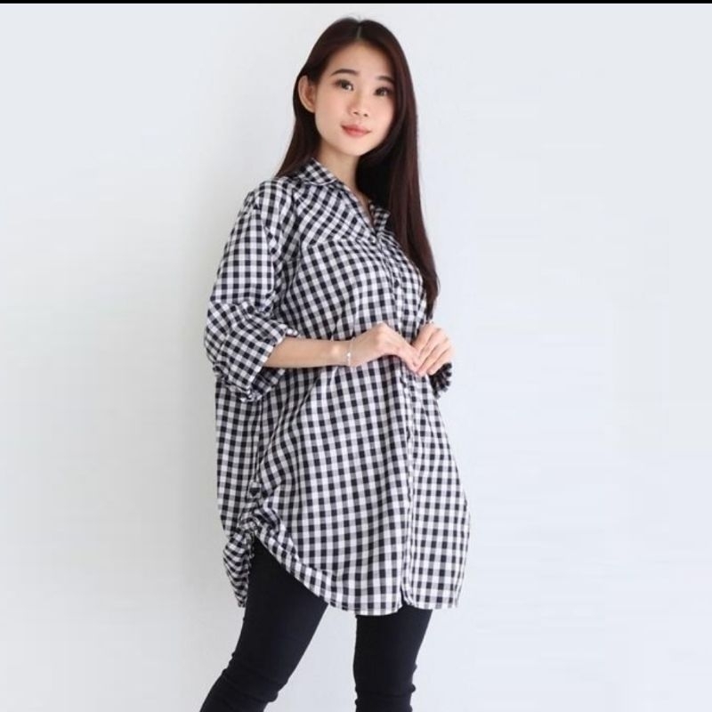 Atasan Wanita XXXXL LD 130 / Kemeja Bigsize / Jumbo Kotak