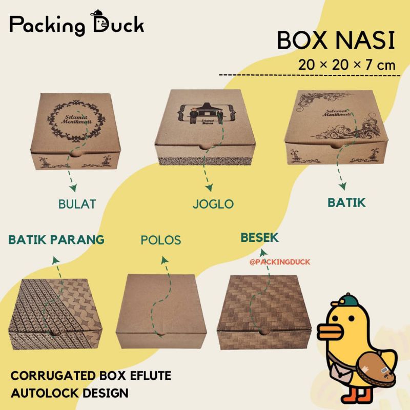 

(MIN ORDER 25 PCS) DUS NASI KOTAK 20x20x7 / BOX NASI / BOX CATERING / KOTAK TAKEAWAY