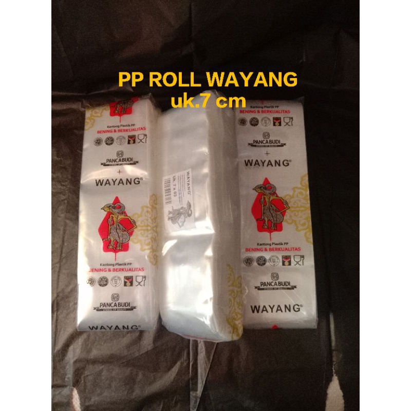 PP Roll WAYANG Bening uk.7 cm Plastik Roll Bening Plastik