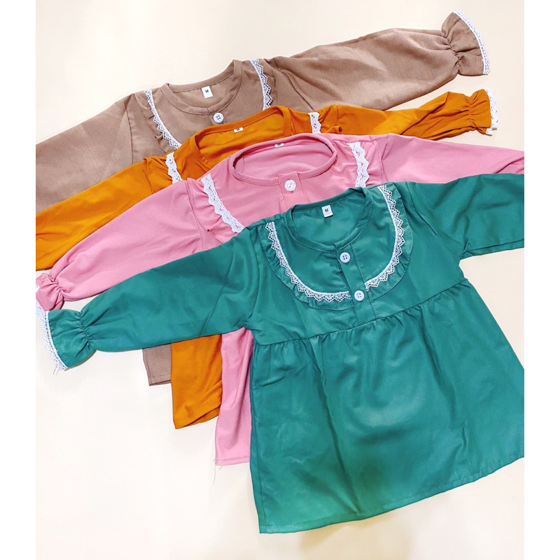 LARISA SET - ONESET MUSLIM ANAK PEREMPUAN | ONESET ANAK PEREMPUAN | BAJU LEBARAN ANAK