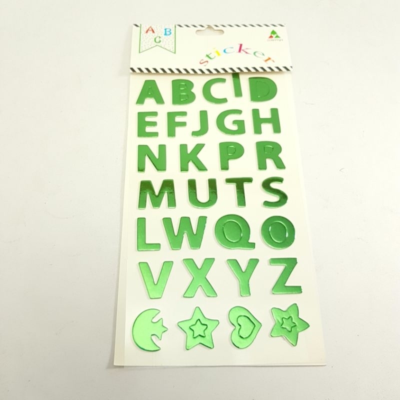

Sticker Sponge Abjad Metalik Hijau