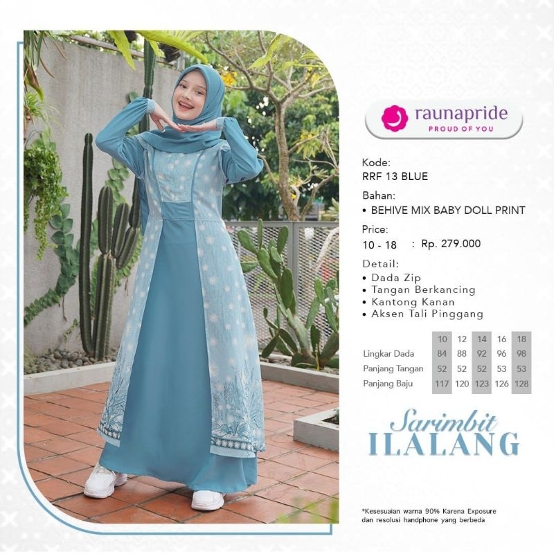 GAMIS REMAJA RF13 BIRU BY RAUNA/GAMIS ANAK TANGGUNG/SARIMBIT ILALANG