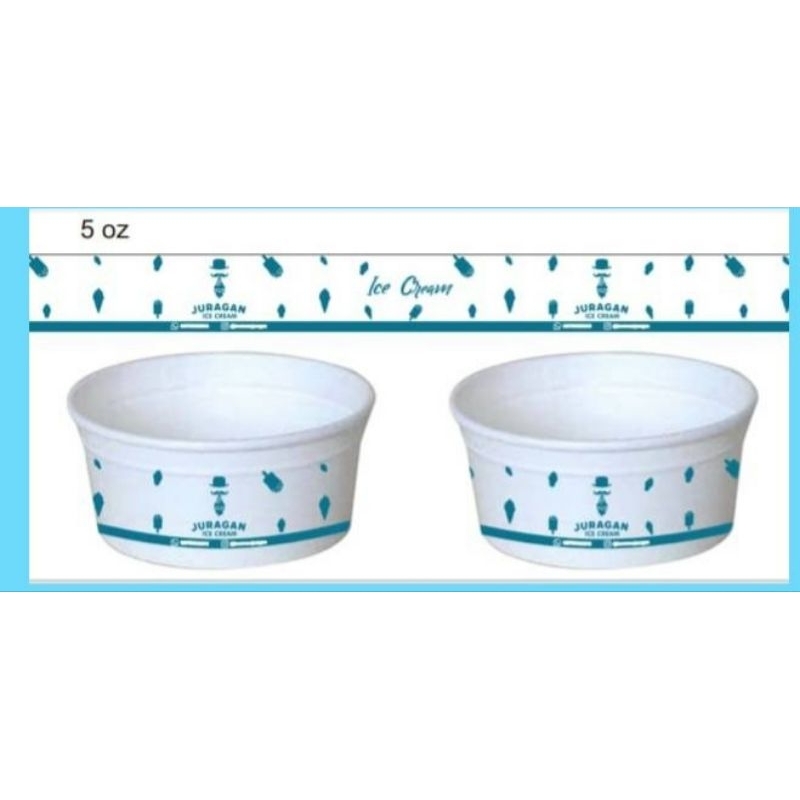 sablon cup ice cream 5oz tanpa tutup
