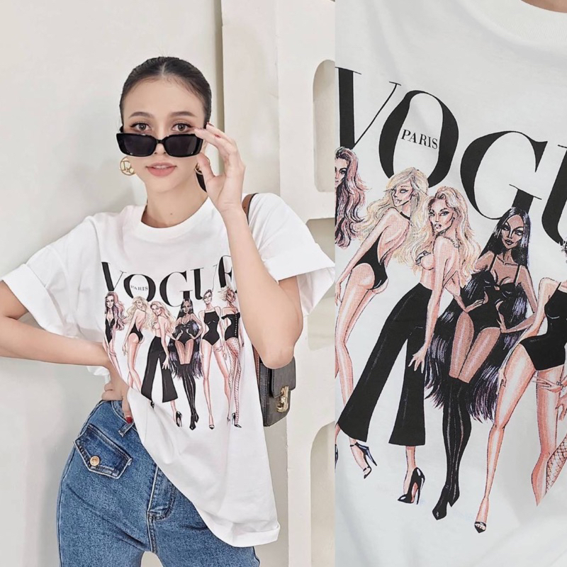 READY IMPORT BANGKOK KAOS VOGUE/kaos oversize/cotton candy/cotton candy bkk/kaos bkk/kaos import/kao