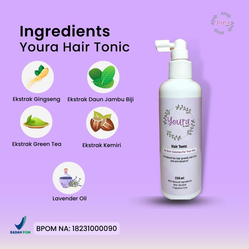 Youra Hair Tonic BUNDLE 2 PCS Penyubur Rambut &amp; Mengatasi Rambut Rontok