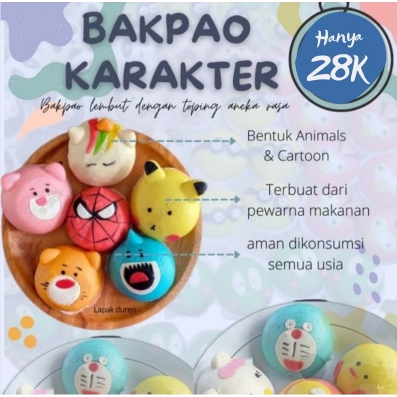 

BAKPAO KARAKTER ISI 6 RASA COKLAT