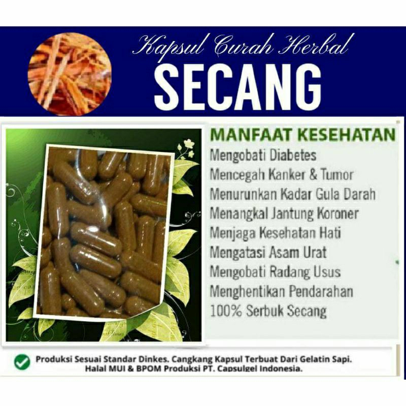 

SECANG 100 KAPSUL OBAT HERBAL ALAMI (GRADE A5)