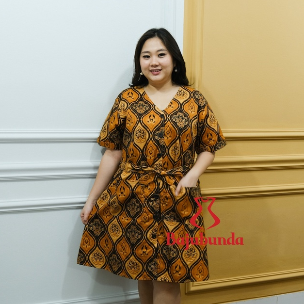 LD 120 DRESS BIG SIZE WANITA BAJU JUMBO BAJUBUNDA MIRMO