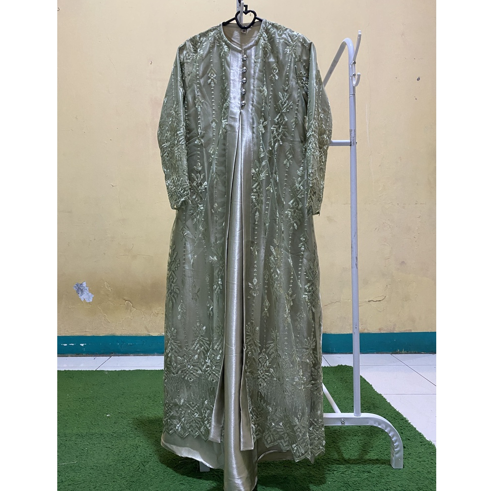 GAMIS ANAK PEREMPUAN TERBARU LEBARAN 2023 BAHAN SATIN KRISTAL MIX TILLE KANCING