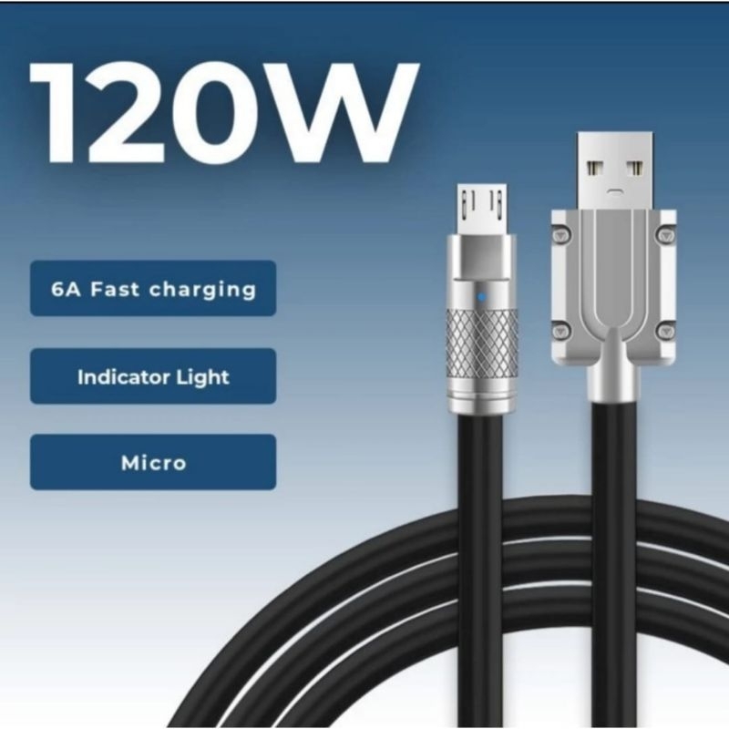 kabel data 120 Watt tipe c dan micro USB