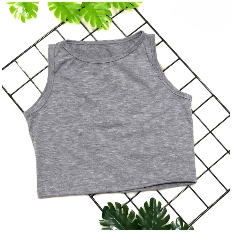 ANGELYAPBUNNY - Kaos Singlet Crop Atasan Wanita Bahan Spandek