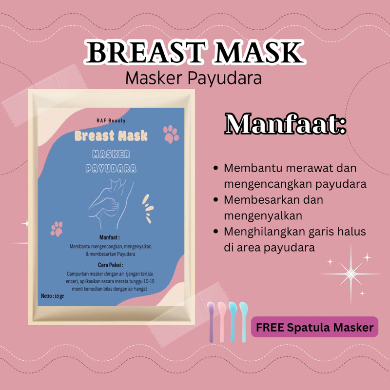Masker Payudara by RAF | Breast Mask Masker pembesar payudara Herbal | Pengencang Payudara