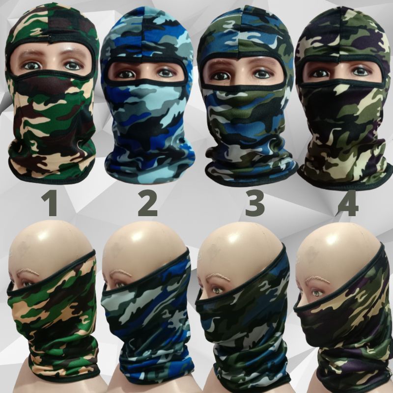 Masker Ninja full face loreng army masker bikers masker ninja buff bandana