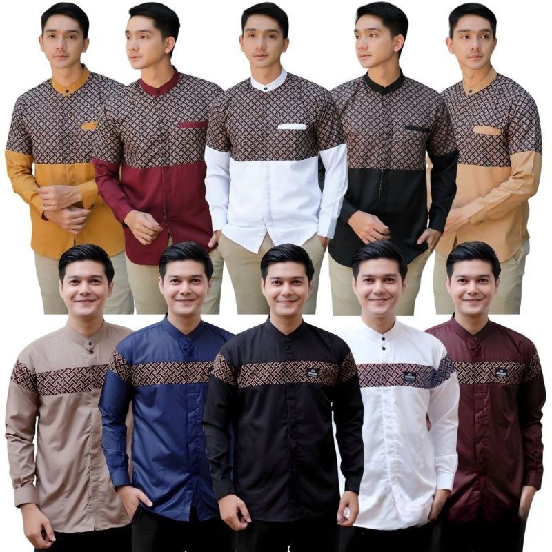 Baju Koko Pria Dewasa Lengan Panjang Material Katun Adem Serap Keringat