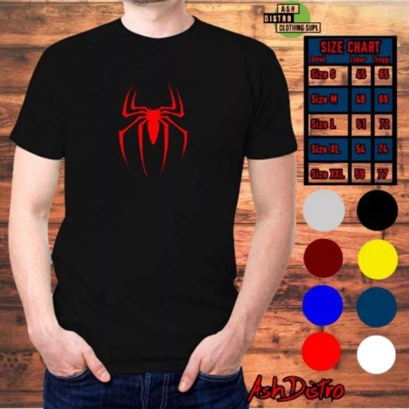 Kaos spiderman dewasa / baju spider man / baju laba laba