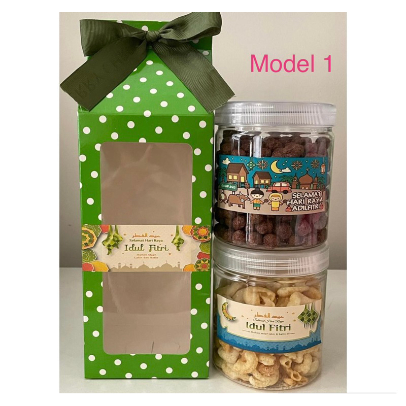 

dus lebaran box idul fitri kotak isi 2 toples kue kering