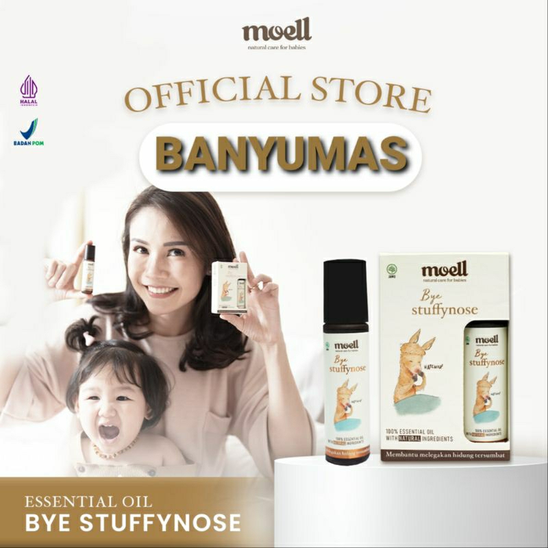 Moell Bye Stuffynose Natural Essential Oil / Melegakan Batuk Pilek &amp; Hidung Tersumbat / BPOM / BANYUMAS