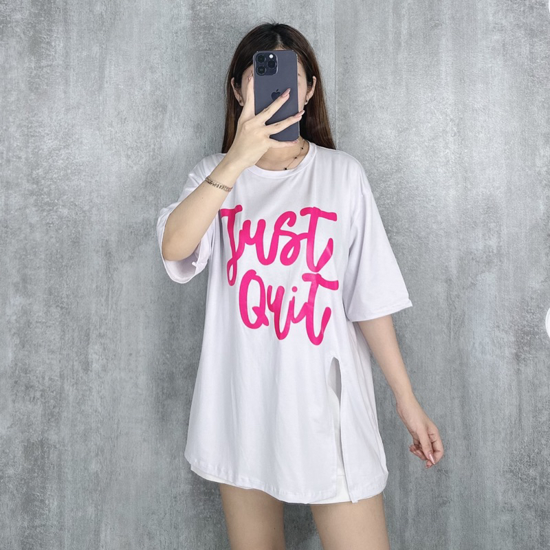 KAOS OVERSIZE JUMBO JUST QUIT | Kaos oversize slit xxl