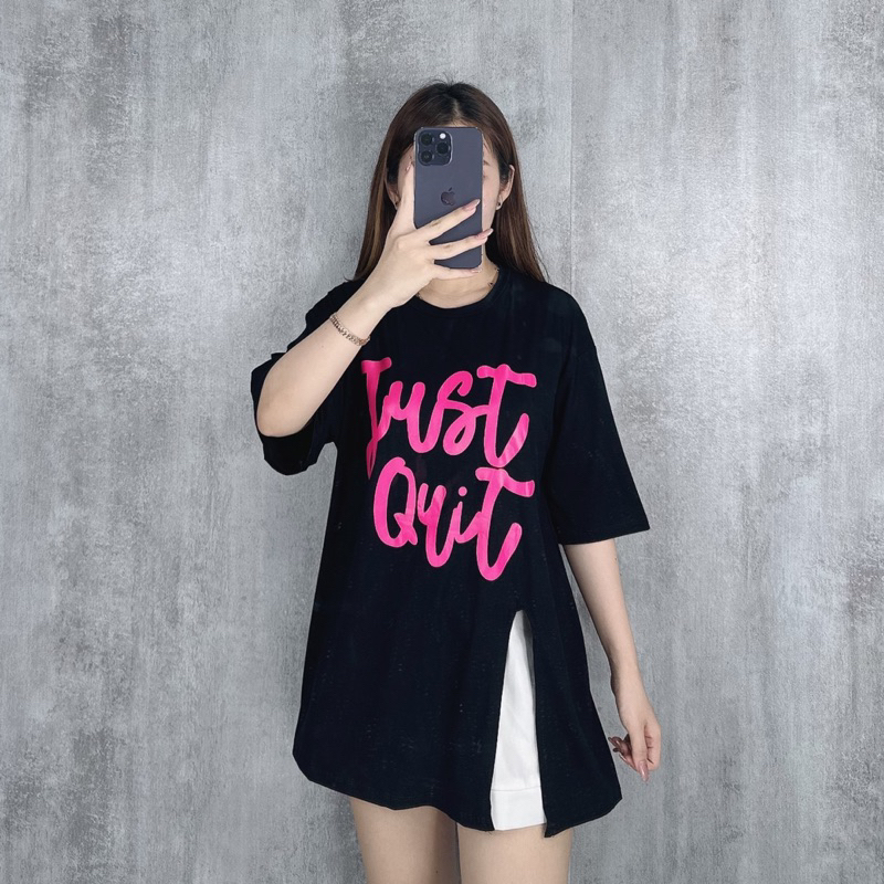 KAOS OVERSIZE JUMBO JUST QUIT | Kaos oversize slit xxl