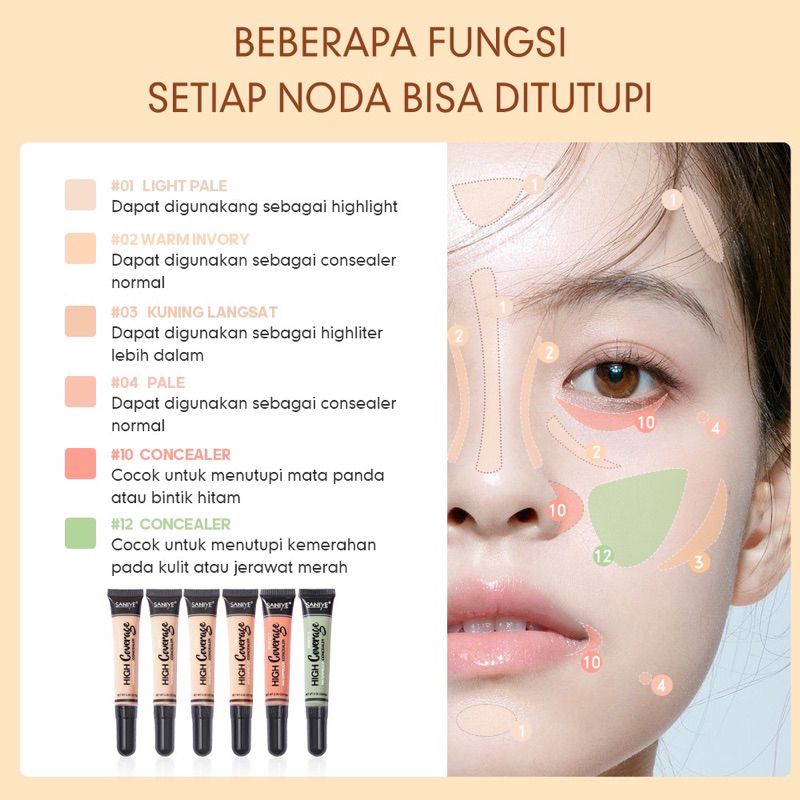 READY SANIYE ORANGE GRATIS ONGKIR LENGKAP WARNA ORANGE HIJAU READY SANIYE &amp; WARNA LAIN{Bisa pilih warna instant COD Medan Termurah}[ Per Pcs ] HD PRO CONCEAL - KISS BEAUTY Pro Concealer HD Definition F8019-48