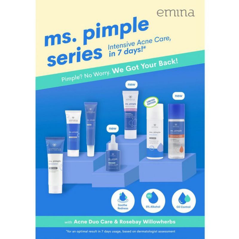 ☃️Cutezz_Ching1☃️Emina Ms Pimple Acne Solution Face Serum 30ml