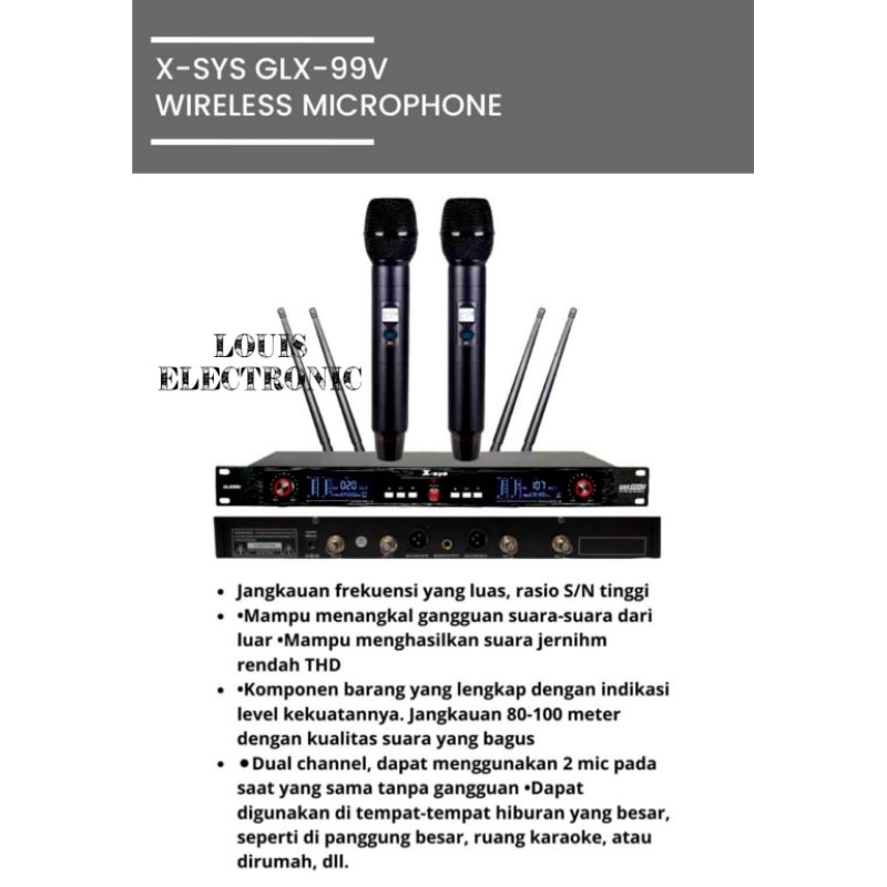 Mic Microphone Wireless X-sys GLX 99V Xsys GLX-99V X sys ORIGINAL Free Koper