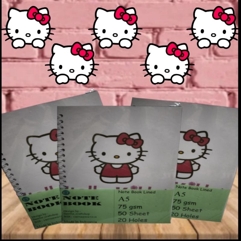 

Notebook Spiral Lined design Hello Kitty ukuran A5