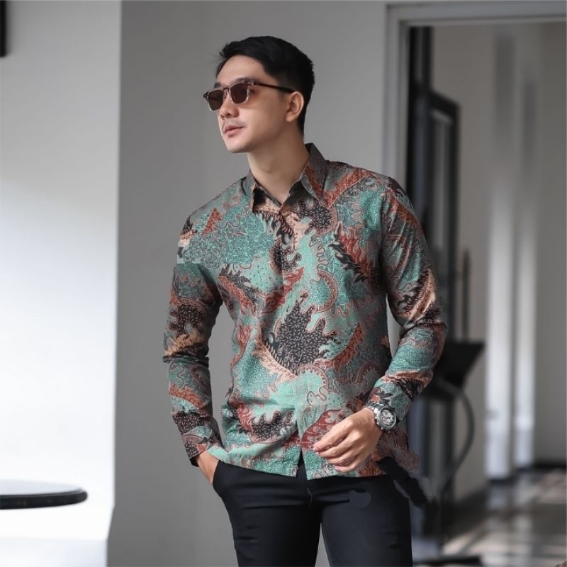 Kemeja Batik Pria Anyar Lengan Panjang Casual Modern Size M L XL XXL Batik Pria Kantor Soloan