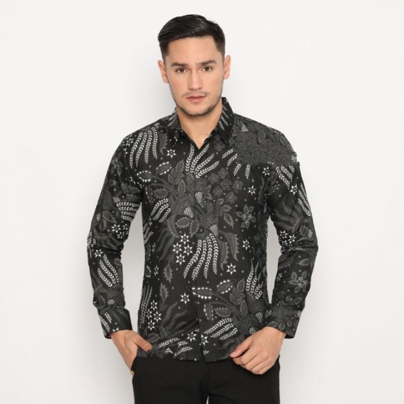 Kemeja Batik Pria Anyar Lengan Panjang Casual Modern Size M L XL XXL Batik Pria Kantor Soloan