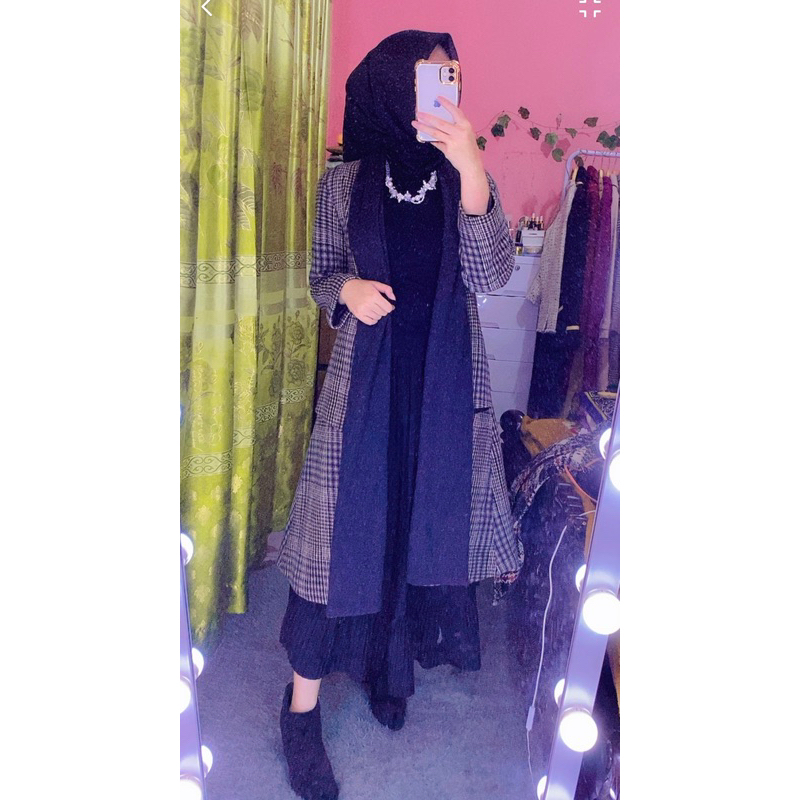 COAT WOOL LONG OUTER MOTIF KOTAK