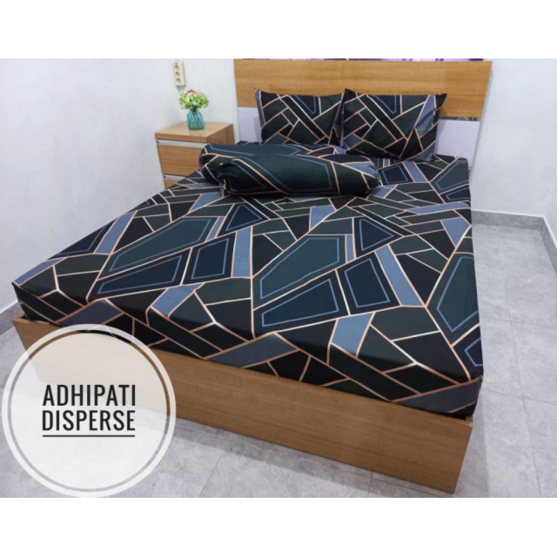 SPREI 160x200 SPREI HOMEMADE POLOS dan MOTIF KARAKTER Size 160X200 Set Sarung Bantal Guling Katun Adem Tidak Luntur esthetic kotak hitam black square monochrome