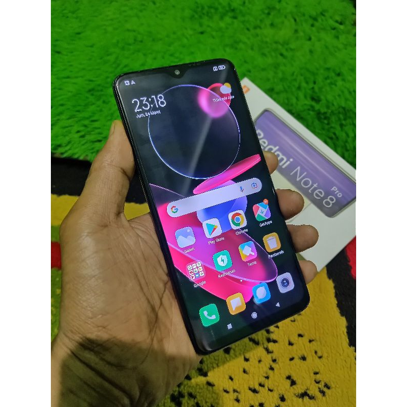 REDMI NOTE 8 PRO. RAM 6/64GB. SCOND FULLSET. NO MINUS. GARANSI