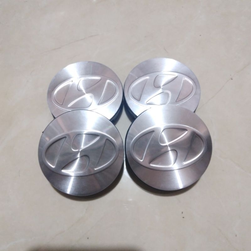 dop roda tutup velg hyundai chrome diameter 6cm harga set