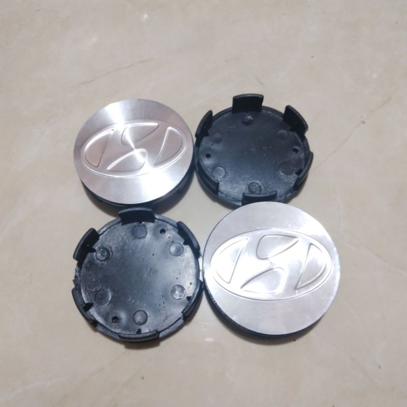 dop roda tutup velg hyundai chrome diameter 6cm harga set