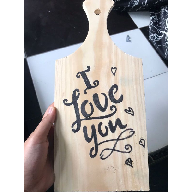 telenan kayu sketsa handmade/hiasan dinding/kerajinan