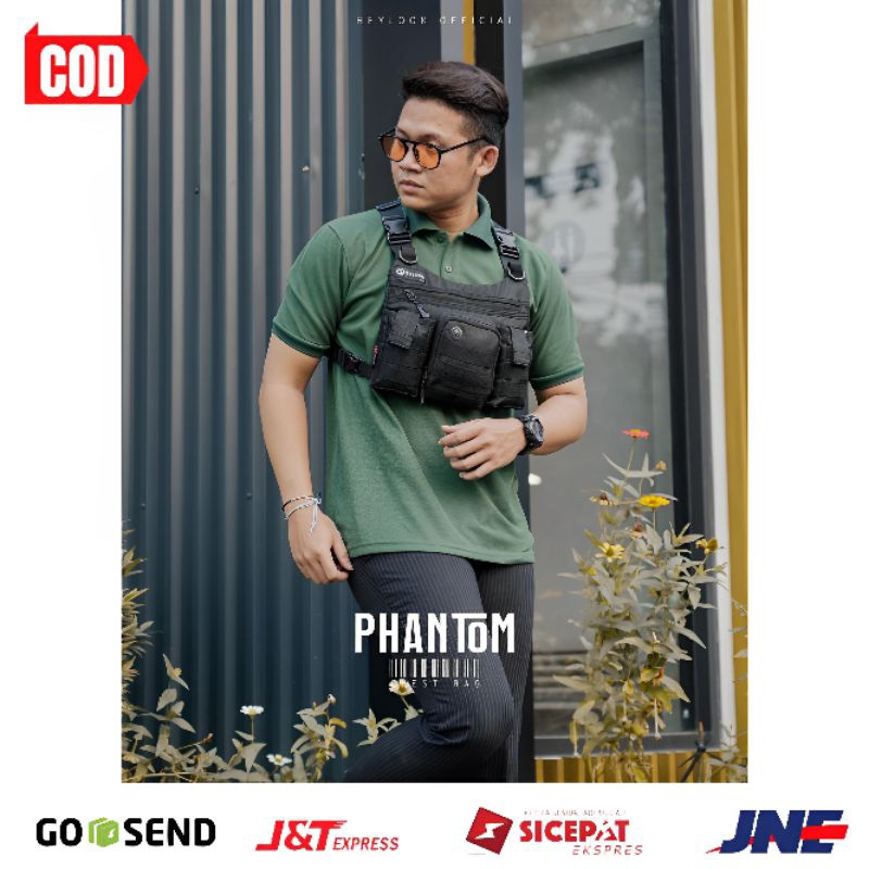 HEYLOOK ID - Chest Bag Pria PHANTOM Hitam Multyfungsi Tas Depan Chestbag Rig Bag Dada Pria Cowok Tac