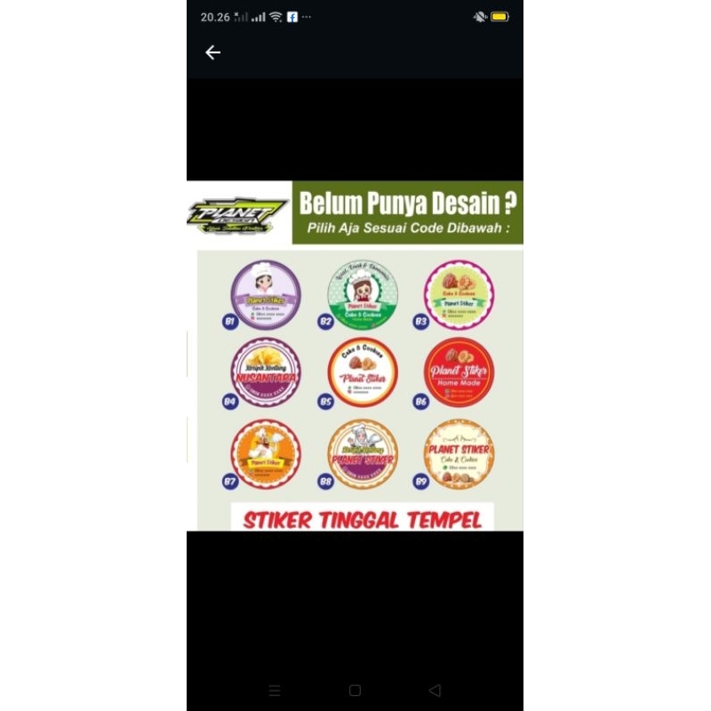 

stiker cutting label makanan/stiker labek kemasan
